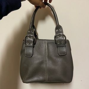 Green Vegan Leather Purse with Buckle Detail